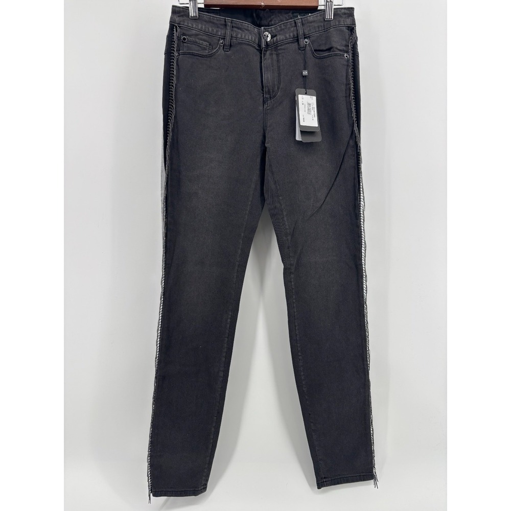 Armani Exchange J69 Super Skinny Lift Up Jeans Womens Black Mid Rise 29R NWT